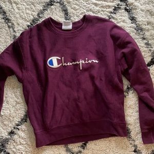 A maroon champion crew neck